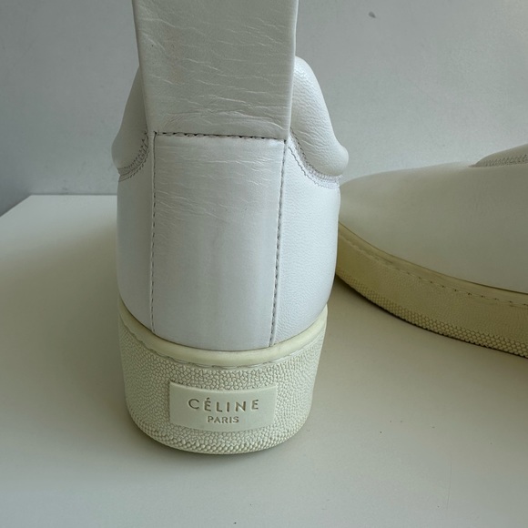 Celine Pull On Sneakers White Leather Shoes size 41 NEW with box - Picture 9 of 12